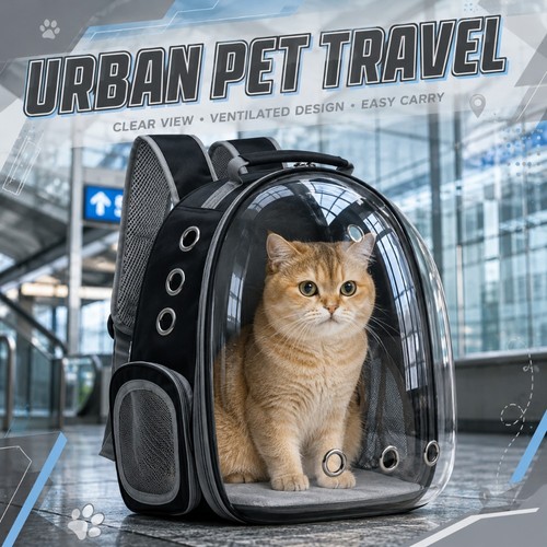 Transparent cat backpack - cat,